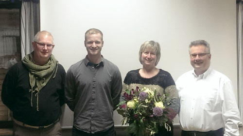 Martin Ebert (2. Abt.Leiter), Philipp Bauer (Jugendleiter), Sabine Fünfgelder (bisherige Abteilungsleiterin) und Oliver Fünfgelder (neuer 1. Abteilungsleiter)